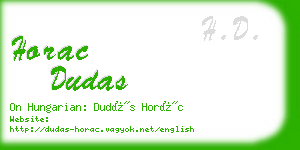 horac dudas business card
